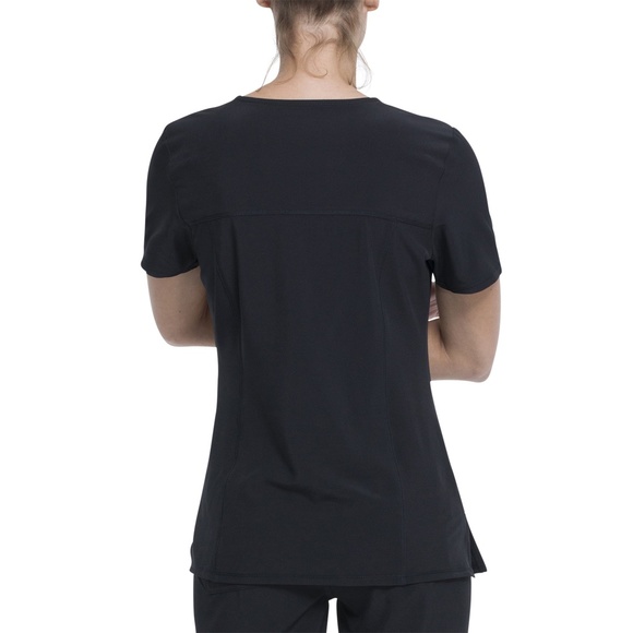 Scrubstar Women's Fashion Premium Performance Mock Wrap Black Scrub Top M - Picture 3 of 10